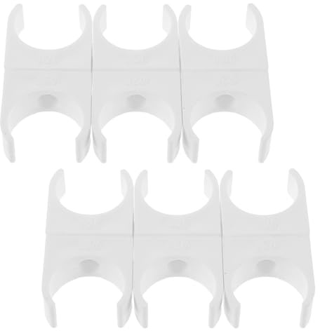 TOBBOMEY 50pcs White Plastic Water Pipe Clamp Clips Tubing Holders for Automotive Mechanical Use Aquarium Garden Hose Support Brackets