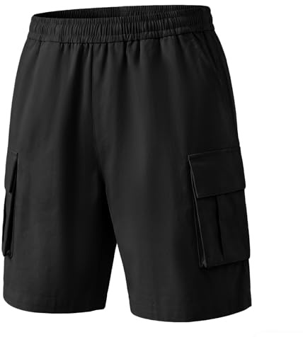 Hoseay Short Cargo Garçon Ceinture Élastique Shorts pour Enfants 7-15 Ans | Multi-Poches, Léger Large Pantalon de Sport, Respirant, Court Pantalons, Streetwear, Short Décontracté pour Enfants, Été