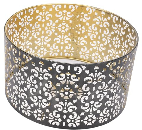 RASTKY Pantalla de Metal Hueca Pantalla Hueca de Metal Hierro Estético de Patrón de Flores E27 E14 Luz de Enchufe Diseño de Recorte Floral