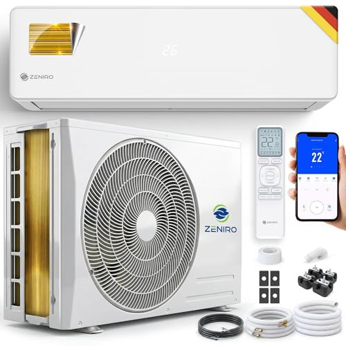 ZENIRO Split Klimaanlage Set - mit WiFi/App-Funktion Klimagerät Kühlen A++/Heizen A+ 5,2kW 18000 BTU Sehr Leise, Kältemittel R32 - Fernbedienung, Timerfunktion - inkl. Montagematerial