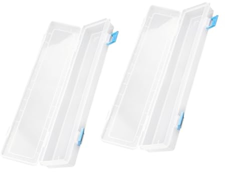 SOLUSTRE Transparente Kunststoff Stiftebox Praktische Aufbewahrungsbox 2 Stück mit Deckel Leichte und Staubdichte Mehrzweckbox für Buntstifte und Wasserfarben für Schüler und Lehrer
