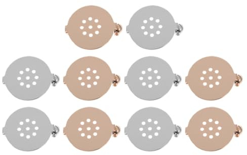 NULYLU 10 Stück Brustnadelfassungen aus Kupfer Sichere Broschenbasen für Selbstgemacht Schmuckherstellung 21mm Gold und Silber für Schmuck Selber Machen und Bastelprojekte