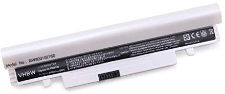vhbw 1x batería Compatible con Samsung N150 Elisia Plus, N150 Endi, N150 Eliah Plus, N150 Emilia Plus Notebook (4400 mAh, 11,1 V, Li-Ion) Blanco