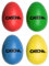 CASCHA Egg Shakers Rasseleier I Percussion Musikintrument I bunte Musikeier Klangeier I Rhythmus Eier I Kunststoff I Musikmacher Set Schütteleier I 4 Stück, HH 2003, rot, blau, gelb, grün