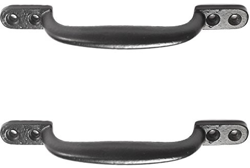 2X Black Cast Iron 6/150mm Hot Bed Handles Door/Shed/Garden Gate D Pull Handles