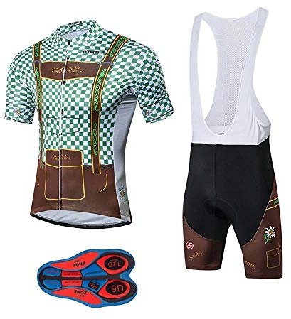 Herren Radtrikot Set Rennrad Fahrrad Shirt + Trägerhose mit 9D Gel gepolstert MTB Reitbekleidung Kit