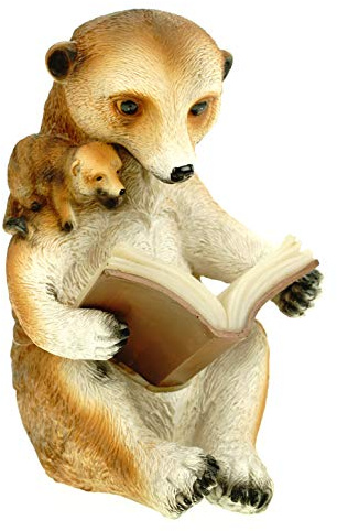 Kremers Schatzkiste Famille Suricate avec Enfant Figure Figure de Jardin 28 cm Meercat Figure Animale r