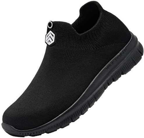 LARNMERN Safety Trainers Steel Toe Cap Trainers Men Women Safety Shoes Comfortable Fashion Industrial Shoes Lightweight Breathable(Black C,7.5UK)