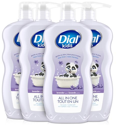 Dial Kids 3-in-1 Body+Hair+Bubble Bath, Lavender Scent, 24 fl oz (Pack of 4)