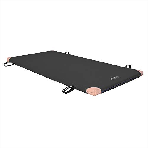 Grevinga® Turnmatte in Schwarz (RG 120) | 200 x 100 x 6 cm | mit Lederecken und Tragschlaufen