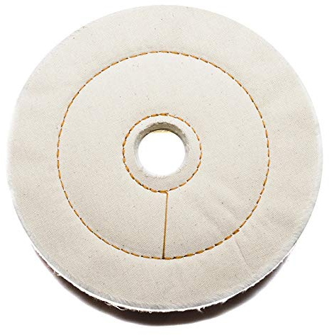 Benchmark Abrasives 6 Cotton Cushion Sewn Buffing Polishing Wheel for Bench Grinder with 1/4 Mandrel, for Polishing Finishing Smoothing on Aluminum, Stainless Steel (Cotton Cushion)