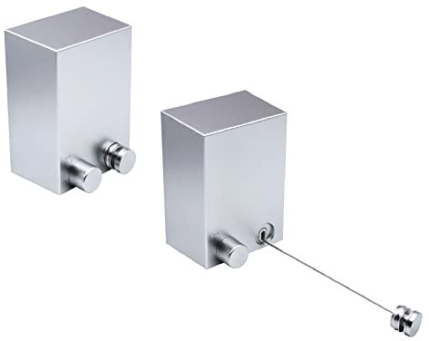 MUYIRTED Ausziehbare Wäscheleine 2 Stück, 4.2m Wäscheschnur Aus Edelstahl, Wandmontage, Silber, Platz Sparen, Drying Line Für Balkon, Bad, Wäscherei