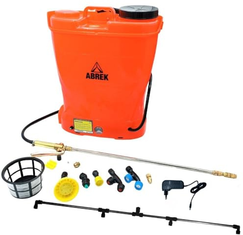 Abrek Pompa Zaino A Batteria 16 LT Lancia TELESCOPICA Ottone IRRORAZIONE IRRORATRICE DISERBO