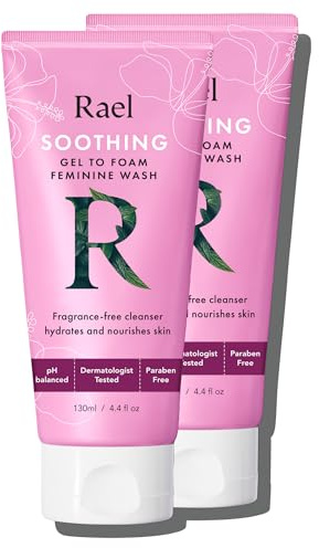 Rael Feminine Wash, Soothing Gel to Foam for Women, Intimate Care, Clean Ingredients (4.4 Fl Oz, Pack of 2)