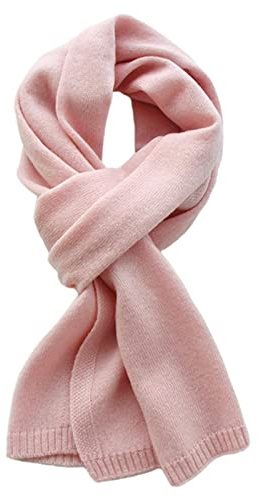 UKKO Kaschmirschal Kaschmirschal Frauen Massivfarbe Winterschal Warme Lange Wollschals Männer-Pink,Adults 155Cm