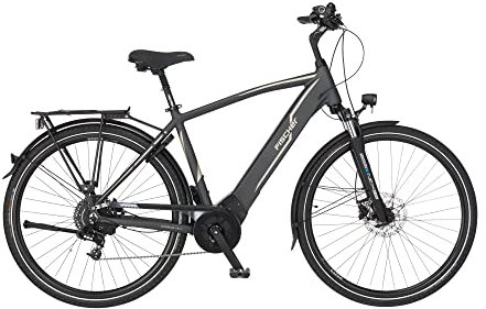 Fischer Bicicleta eléctrica de Trekking VIATOR 5.0i para Hombre, RH 50 cm, Motor Central de 50 NM, batería de 36 V en el Marco, Color Gris Pizarra Mate, 28 Pulgadas