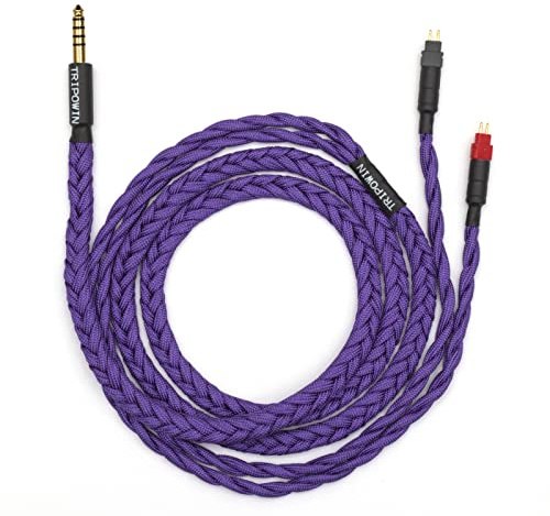Linsoul Tripowin GranVia Upgraded OFC haute pureté Câble HD650 | pour casque,HD650 Prise casque pour HD650/HD600/HD580/HD660S/Massdrop HD6XX/HD58X Jubilee(Violet,4.4mm, 1.5 mètres)
