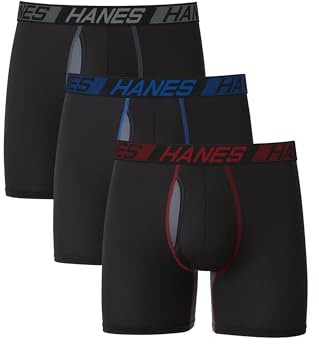 Hanes herr Total Support Pouch Boxer Brief Retroshorts (3-pack), Normalt ben – svart, XXL
