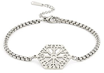 SIPURIS Wikinger-Armband nordisches Vegvisir für Herren, nordischer Wikinger-Runikenkompass, breite Ledermanschette, Armband für Teenager, Mädchen, Frauen, Wicca-Amulett, heidnischer Schmuck, Unisex
