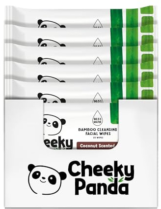 The Cheeky Panda Abschminktücher aus Bambus | Mit Kokosduft | 150 Reinigungstücher fürs Gesicht (25 x 6 Pack) | Biologisch Abbaubar | Super Sanft & Nachhaltig | Feuchttücher zur Make-up Entfernung