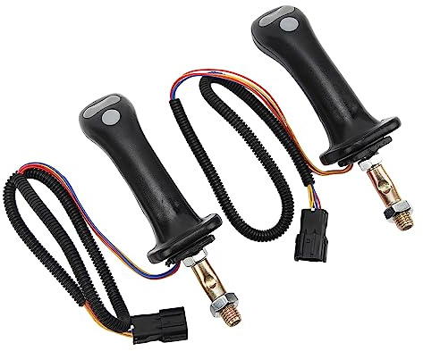 Palanca De Joystick, Mango De Palanca De , 2 Manijas de Palanca de para Excavadora de 3 Botones, AleacióN de Aluminio de 6 Pines para Doosan Dh Dx150 215 225 300 370‑9c