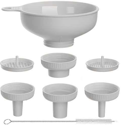 Breiter Mund Küchen Trichter, BALIWELL Lebensmittelqualität Kunststoff-Kochkonservierungstrichter mit 4 Größen Ausläufen(1,1cm-5cm）