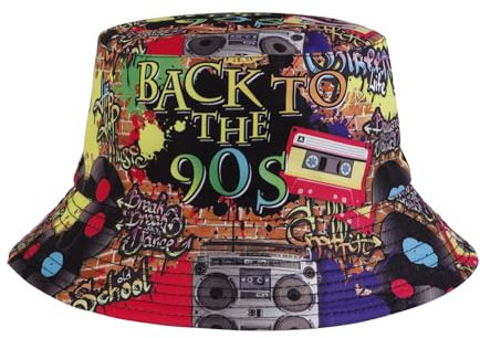 Eigso 90er Jahre Fischerhut für Damen Herren, Outdoor Reise Lustiger Fischerhut für Damen Herren Sonnehut