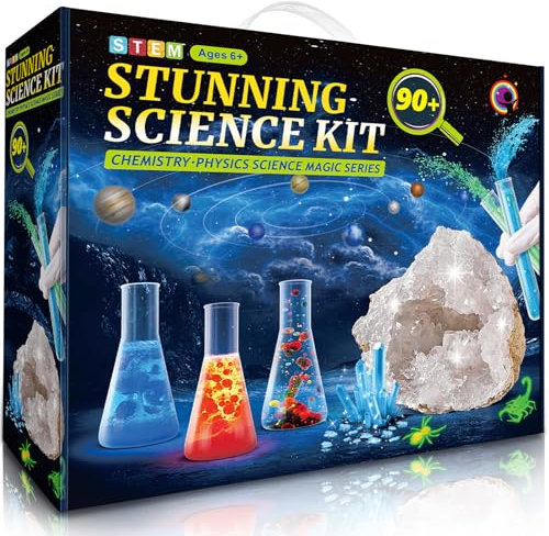 Mystooy 90+ Experimente für Kinder ab 5 6 7 8 9 10, Experimentierkasten STEM Aktivitäten Wissenschaft Spielzeug Geschenke für 6 Jährige Jungen Mädchen, Chemie Set Lab, Weihnachten Geschenk Teenager