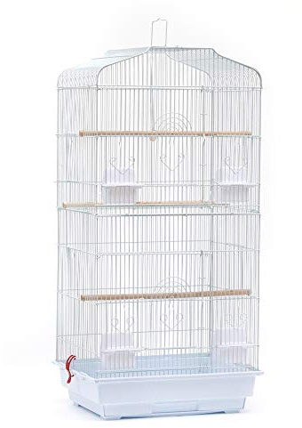 Vogelkäfig,Vogelvoliere,Voliere,Vogelhaus,Papageienkäfig,Tierkäfig,Käfig,Sittichkäfig,Vogel,Nagerkäfig,klein Metall Vogelvoliere,für Nymphensittiche, Papageien, Tauben, Sittiche, Finken(46*36*92cm)