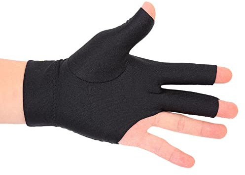 Drfeify 2 Stück Snooker-Pool-Handschuhe, 3 Finger Billard-Queue-Pool-Spandex-Handschuhe für Pool-Snooker-Queue-Sport