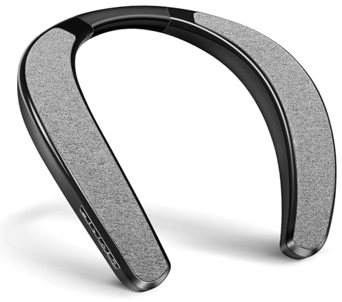 KozyOne Neckband Bluetooth Speaker, Neck Wireless Wearable Speaker with Built-in Mic and TF Card Slot, 12H Playtime, 3D Stereo Surround Sound, Type-C Quick Charging, for Home, Office and Outdoor