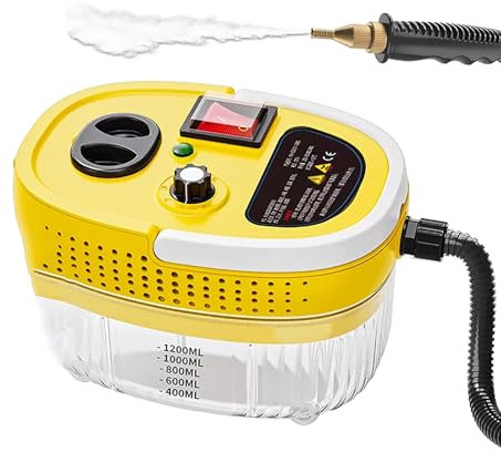 Pulitore a Vapore con Accessori, Potente Vaporizzatore Multiuso Pressurizzato per La Pulizia, per La Pulizia Dei Pavimenti Di Casa, Le Fughe, La Rimozione Della Carta Da Parati, La Tappezzeria(Yellow)
