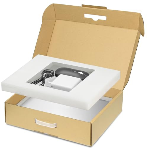 Yutrchey Scatola di spedizione per laptop con schiuma protettiva per notebook fino a 17 pollici, scatola di cartone per la spedizione, cassetta postale sicura