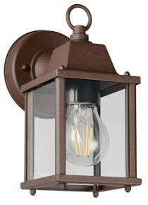 meineWunschleuchte Lampada da parete per esterni, in stile rustico, colore marrone ruggine, altezza 22 cm