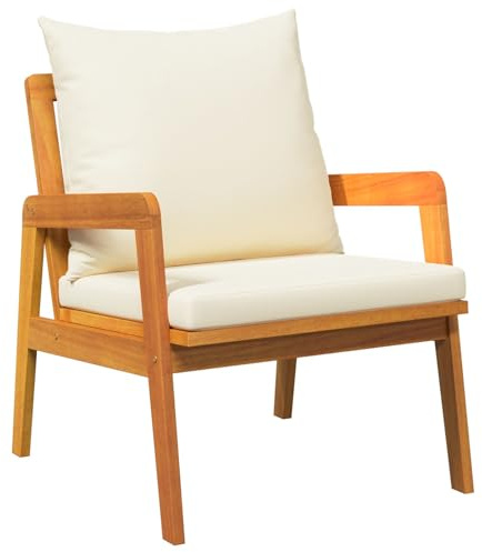 vidaXL Bistrogarnitur mit Kissen 3 pcs Braun Massivholz Akazie, Garten und Terrasse, Moderne Outdoor-Sitzmöbel, Akazienholz, wetterfeste Lounge-Stühle, Terrassen-Set