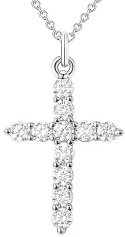 Zinvefa Kreuz kette Damen Gold Silber Zirkonische Anhänger Kreuz Halskette Damen,3 Größe