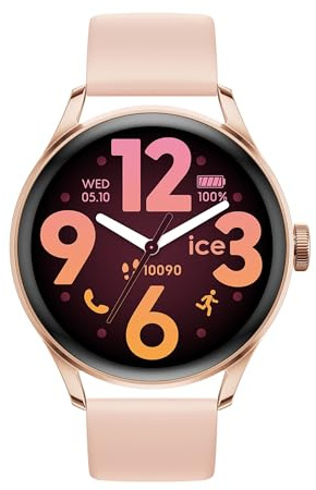 ICE-WATCH - Ice Smart 3.0-1.2 Rose-Gold Nude AMOLED GPS - Montre connectée Ronde Rose-Gold pour Femme avec Bracelet en Silicone - 025103 (1.20 Pouces)