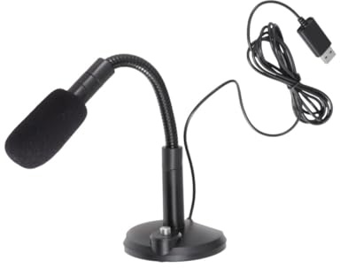 SWOOMEY Microfono Condensatore USB Nero da Desktop per Skype e Podcast | Microfono da Studio, Suono Naturale, la Sorgente Principale, Plastica e Metallo, Chat Vocali
