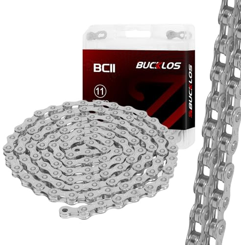 11 Speed Bike Chain,Bicycle Chain 116 Link Compatible with Shimano Silver | Titanium Colorful chain Super light,anti-rust&highly wear-resistant. Smooth shifting Premium upgrade for MTB, Road