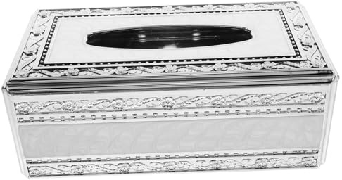 DECORNIJIA Praktische Acryl Taschentuchbox für Wohnzimmer und Esszimmer Weiß Einfache Öffnung Europäischer Stil Stilvolle Papiertaschentuchbox fürs Zuhause