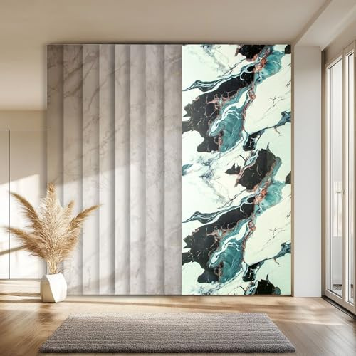 HEXIM Marmorplatten Optik 2 Stück 280x122 cm SPC Kunststoff Innen & Außenbereich Granit Steinoptik - Duschrückwand Küchenrückwand Spritzschutz Wandverkleidung (6,84 m² 80111) A-Serie