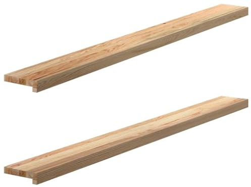 Mokuyary Fensterbänke 2 Stück Unbehandelt 160x15x2 cm Massivholz Eiche Fensterbank, Fenstersims für Innen