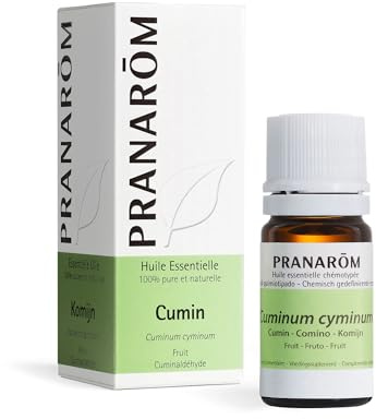 Pranarôm Aceite Esencial Comino Quimiotipado AEQT Frasco Gotero 5 ml | Cuminum cyminum · Semillas destiladas · Frasco de vidrio con gotero · Uso aromático · Apto para veganos