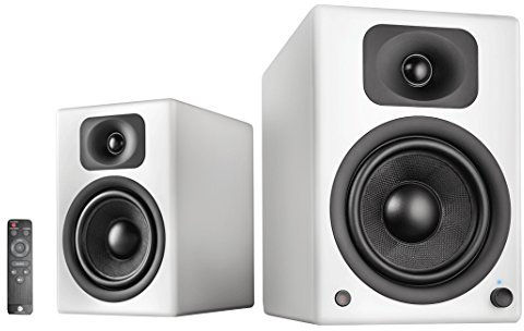 wavemaster TWO PRO white – Regallautsprecher-System (110 Watt) mit Bluetooth-Streaming, digitalen Anschlüssen und IR-Fernbedienung Aktiv-Boxen Nutzung für TV/Tablet/Smartphone, mattweiß (66351)