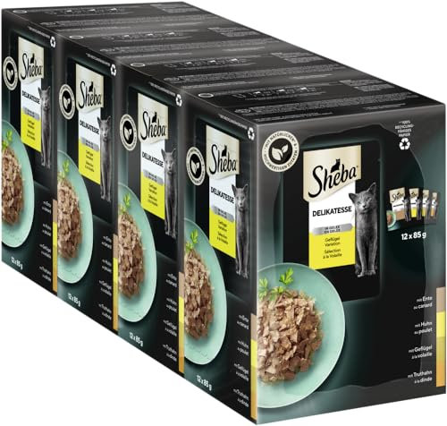 Sheba Geflügel in Gelee im Multipack 4X 12x85g Katzenfutter