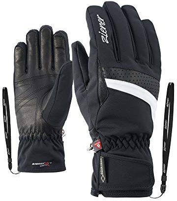 Ziener Damen KATARA GTX PR lady glove Ski-Handschuhe / Wintersport | wasserdicht, atmungsaktiv, sehr warm, schwarz (black/White), 7.5