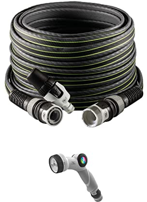 FITT FORCE PLUS 5/8 35 m - Kit con Tubo Acqua da Giardino Leggero, Resistente per Uso Intensivo, Lancia, Pistola Multigetto, Grigio