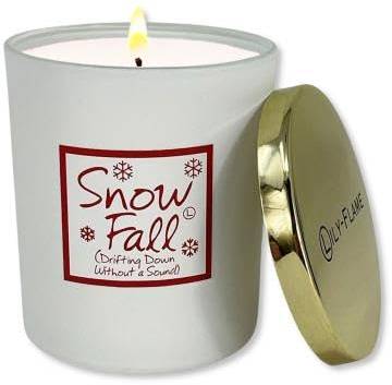 Lily Flame Christmas Jar Scented Candle, 630g Choice of 3 (1 Supplied) Chrismas Spice, Snow Fall, Silent Night (White Snow Fall)