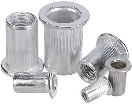 190-teiliges Nietmuttern-Set, Aluminium-Gewindeeinsatz, Nietmuttern, Nietmuttern, Einfache Befestigung, Nicht Verformte Rostfreie Flachkopf-Design-Nietmuttern Für Die Dekoration Automöbeln