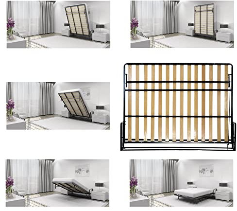 Wallbedking Horizontal Doppelbett Classic Wandbett 200cm x 150cm (Klappbett, Schrankbett, Gästebett, Funktionsbett, Ausziehbares Bett, Platzsparendes Bett, 200cm x 150cm)